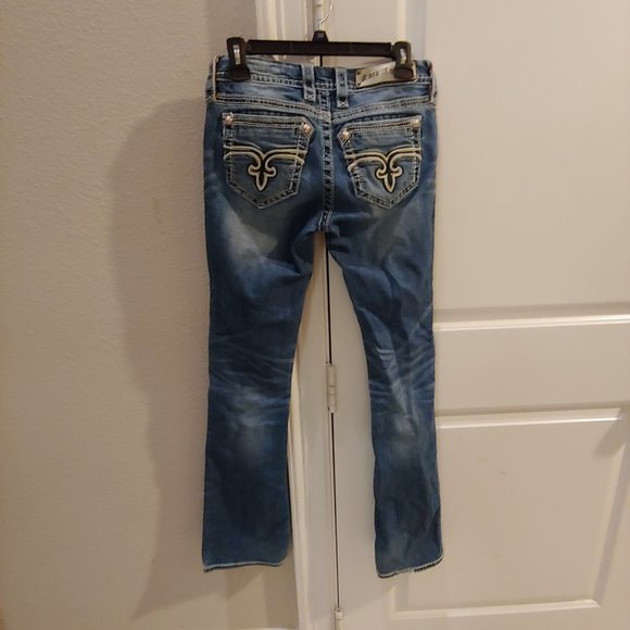 Rock Revival Mattie Low Rise Bootcut Blue Jeans size 26 - Picture 3 of 5